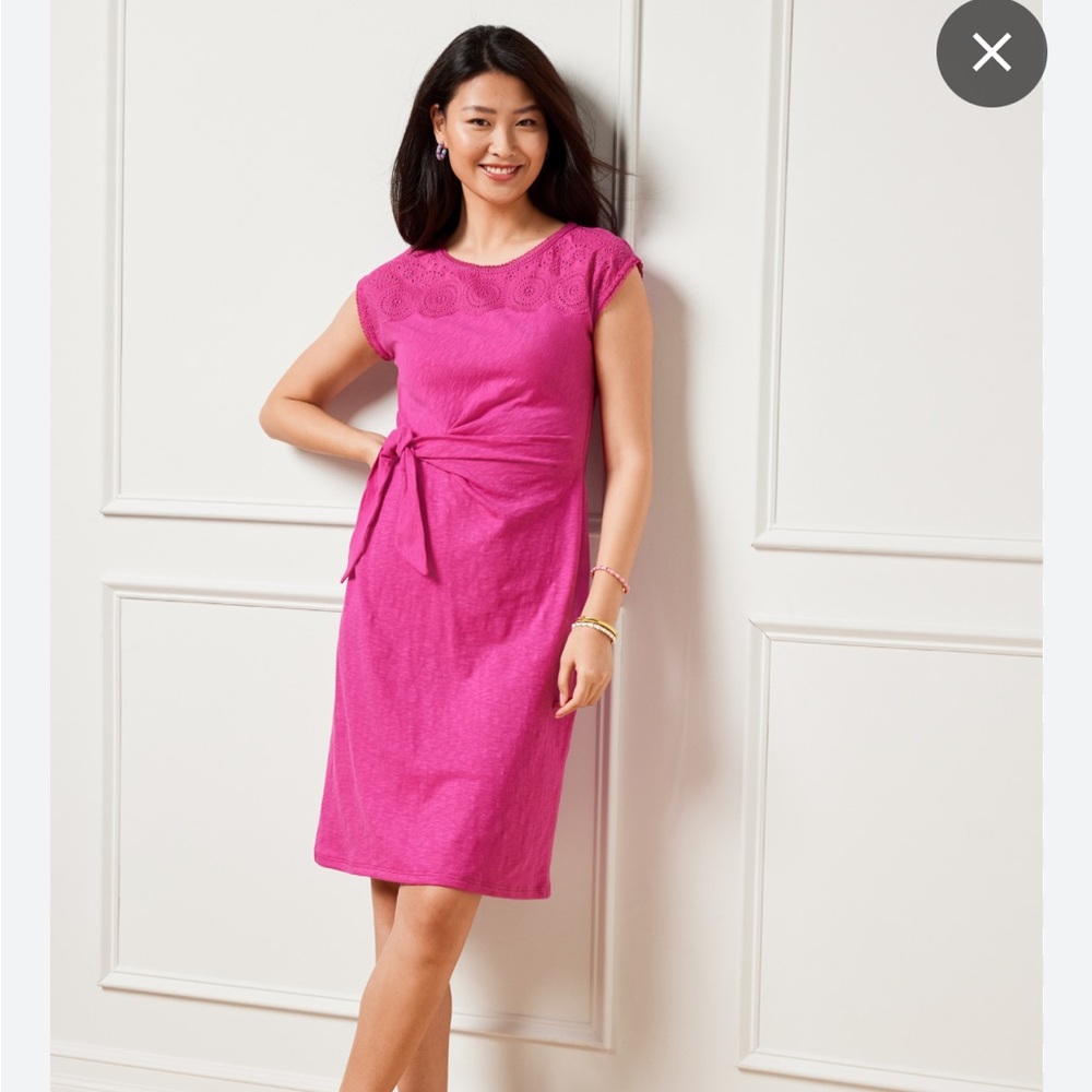 Talbots NANTUCKET SLUB EYELET YOKE
DRESS in Violet Rose NWT - Picture 2 of 10